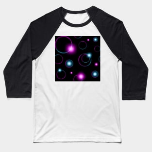 Neon Circles on Dark Background Baseball T-Shirt